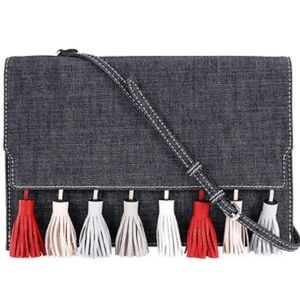 Rebecca Minkoff Denim Tassel Crossbody Bag